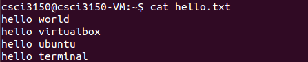 `cat` example